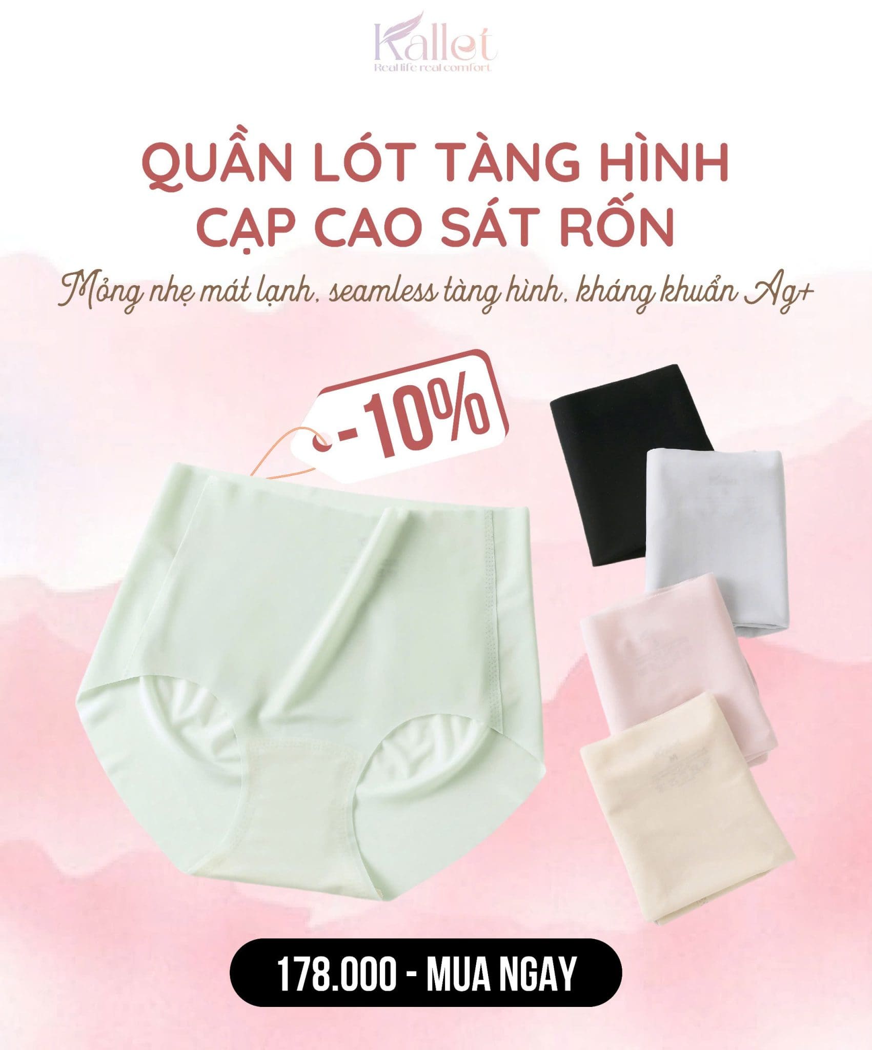 Quần Lót Tàng Hình Cạp Cao - Kallet